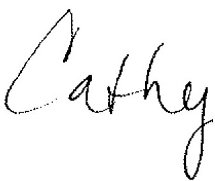 Cathy's signature 3 Cathy's signature 3